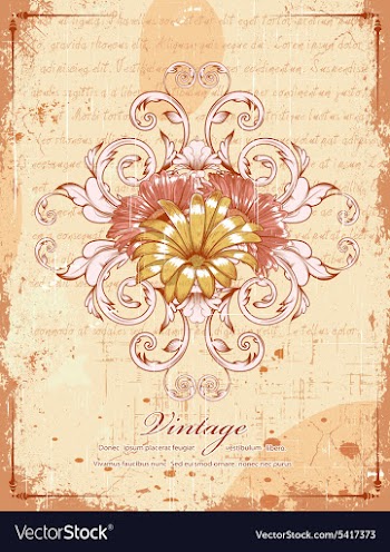 Vintage background with floral vector image