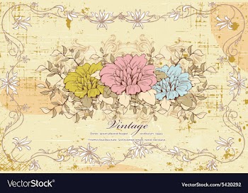 Vintage background with floral vector image