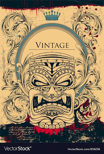 Vintage background with totem vector image