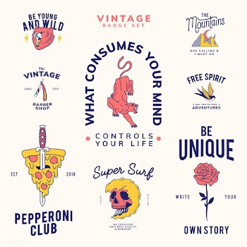 Vintage badge set | Free stock vector - 516979