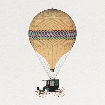 Vintage balloon carriage sticker, old | Free Photo - rawpixel
