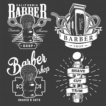Vintage barbershop badges Free Vector