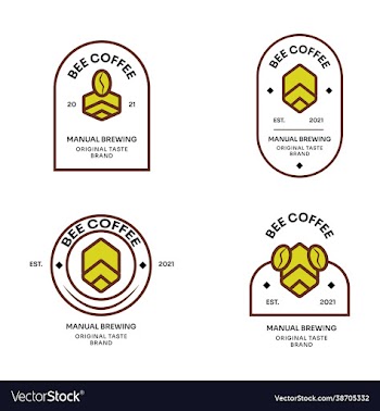 vintage bee coffee logo template