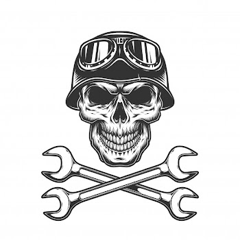 Vintage biker skull Free Vector