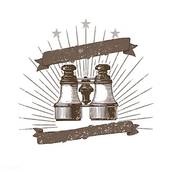 Vintage binoculars badge illustration | Free stock vector - 562965