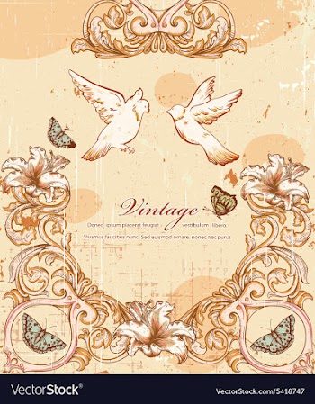 Vintage birds vector image