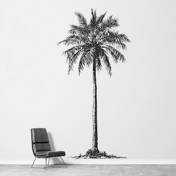Vintage Black Palm Tree Silhouette