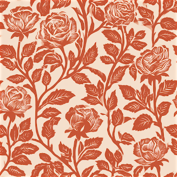Vintage Block-Print Rose Pattern