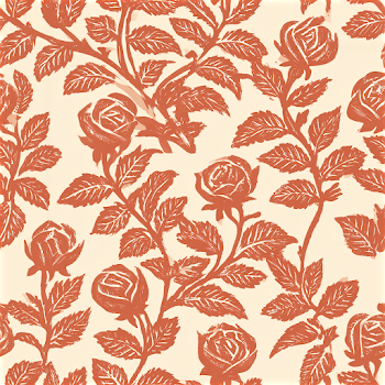 Vintage Block-Print Rose Pattern