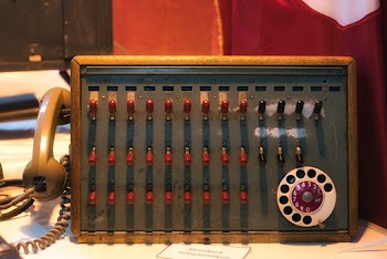 Vintage Blue and Brown Telephone