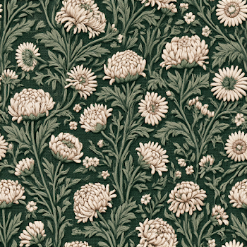 Vintage Botanical Floral Damask Pattern