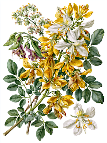 Vintage Botanical Illustration of Moringa