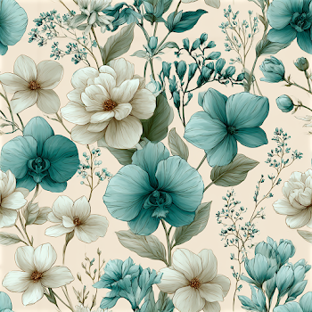 Vintage Botanical Seamless Pattern with Jasmine and Orchids