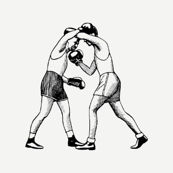 Vintage boxers fighting clipart, sport | Free PSD - rawpixel