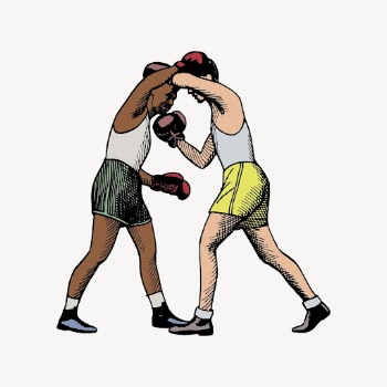 Vintage boxers fighting clipart, sport | Free Vector - rawpixel