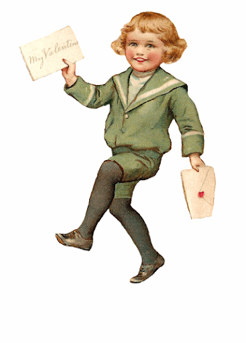 Vintage Boy With Valentine Letter - Vintage Boy Png Free PNG ...