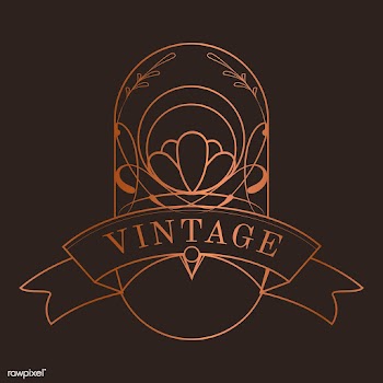 Vintage bronze art nouveau badge vector | Free stock vector - 519526