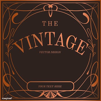 Vintage bronze art nouveau badge vector | Free stock vector - 519539