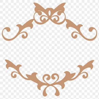 Vintage bronze filigree border png sticker