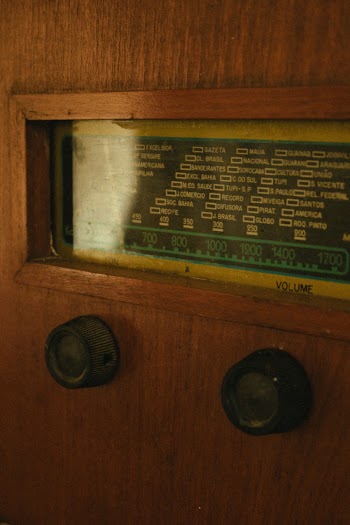 Vintage Brown and Green Speaker