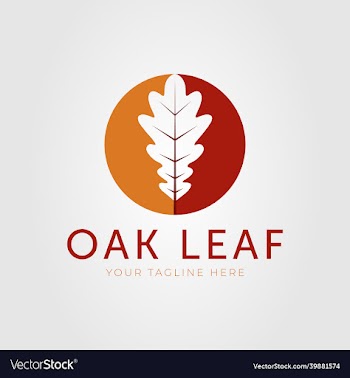 vintage brown oak leaf logo design nature leaves