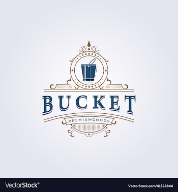 vintage bucket emblem badge logo template