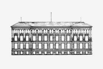 Vintage building, architecture vector illustration | Free PSD Illustration - rawpixel