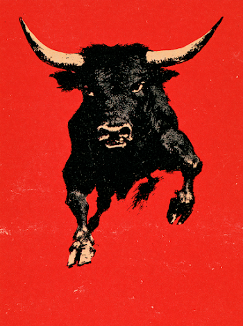 Vintage Bull Poster Illustration