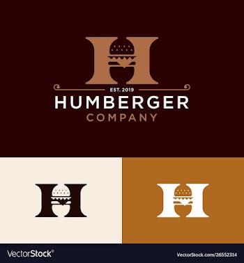 Vintage burger logo design vector image
