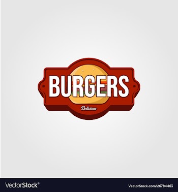 Vintage burger logo or signs for food company vector image