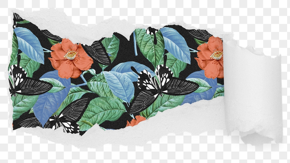 Vintage butterfly png pattern ripped | Free PNG - rawpixel