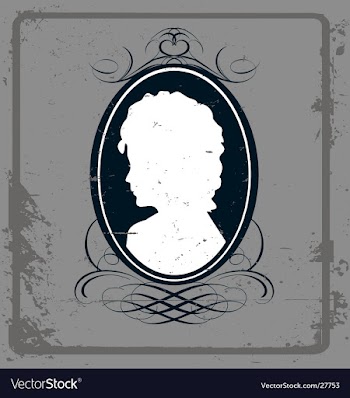 Vintage cameo brooch vector image