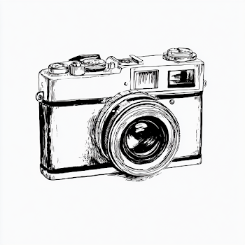 Vintage Camera Ink Sketch