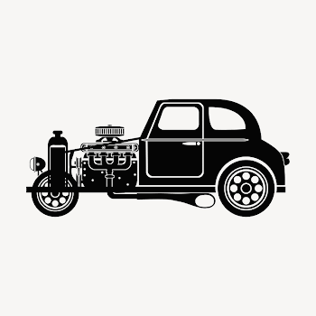 Vintage car  clipart, black | Free PSD - rawpixel
