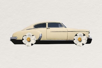 Vintage car clipart, surreal flower | Free Photo - rawpixel