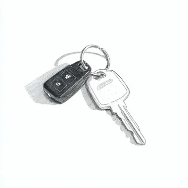 Vintage Car Key Illustration Vintage Car Key Illustration