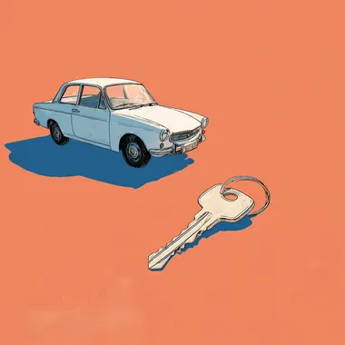 Vintage Car Key Illustration Vintage Car Key Illustration