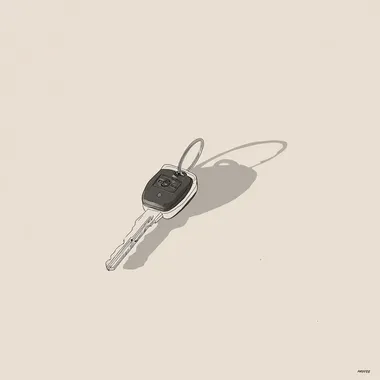 Vintage Car Key Illustration Vintage Car Key Illustration