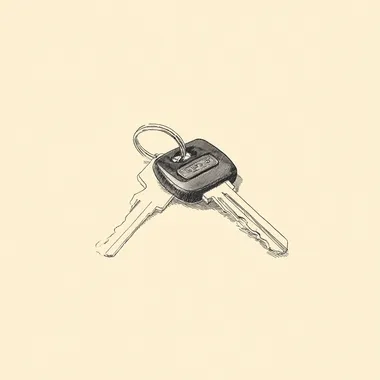 Vintage Car Key Illustration Vintage Car Key Illustration