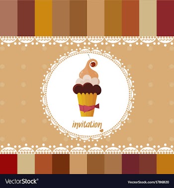Vintage card-invitation-with cake vector image