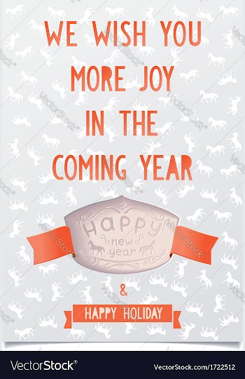 Vintage card template with the new year vector image