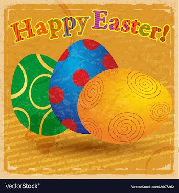 Vintage card with a picture of Easter eggs vector image