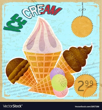 Vintage card with a picture of ice cream vector image