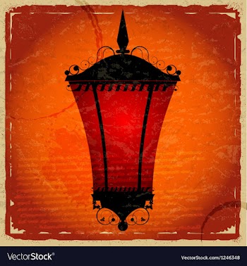 Vintage card with a picture of red light vector image