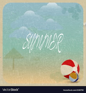 Vintage card with children balls and clouds vector image