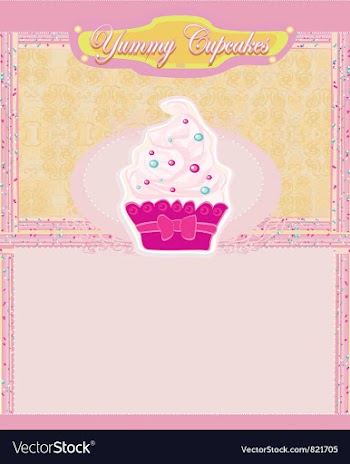 Vintage card with cupcake vector image