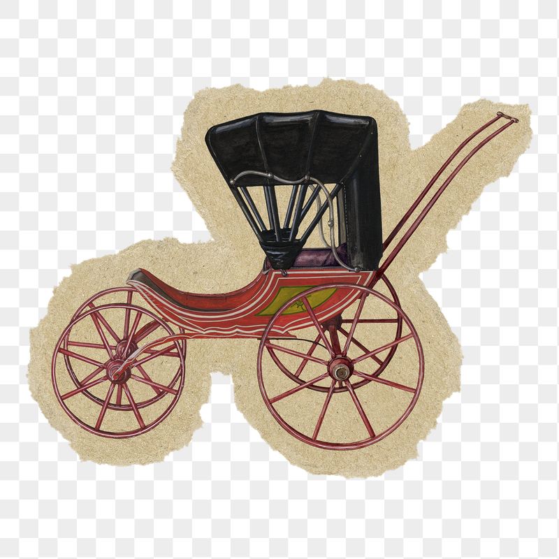 Vintage carriage png sticker, ripped | Free PNG Illustration - rawpixel