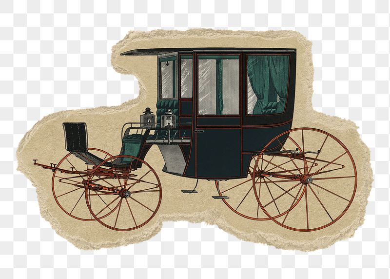 Vintage carriage png sticker, ripped | Free PNG Illustration - rawpixel