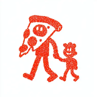 Vintage Cartoon Pizza Mascot Character Vintage Cartoon Pizza Mascot Character