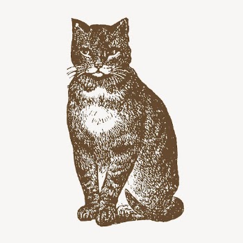 Vintage cat clipart, animal illustration | Free PSD Illustration - rawpixel